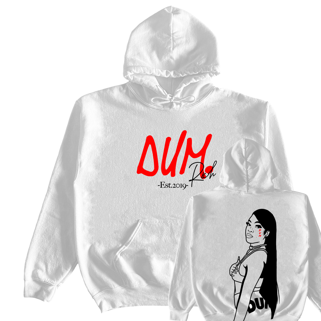 DUM RICH®️ WHITE HOODIE