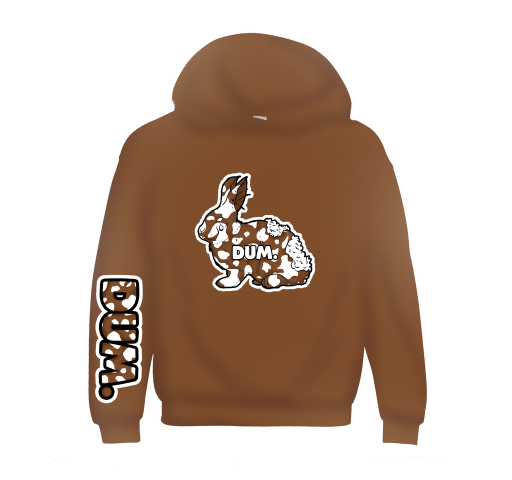 DUM BROWN AND WHITE COW CAMO HOODIE