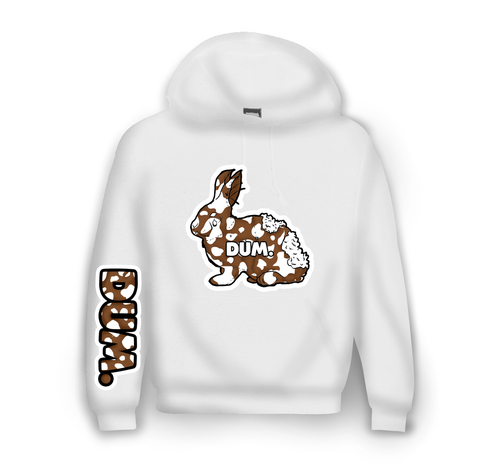 DUM BROWN AND WHITE COW CAMO HOODIE
