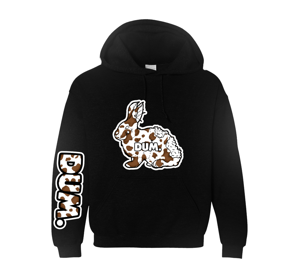 DUM WHITE AND BROWN COW CAMO HOODIE