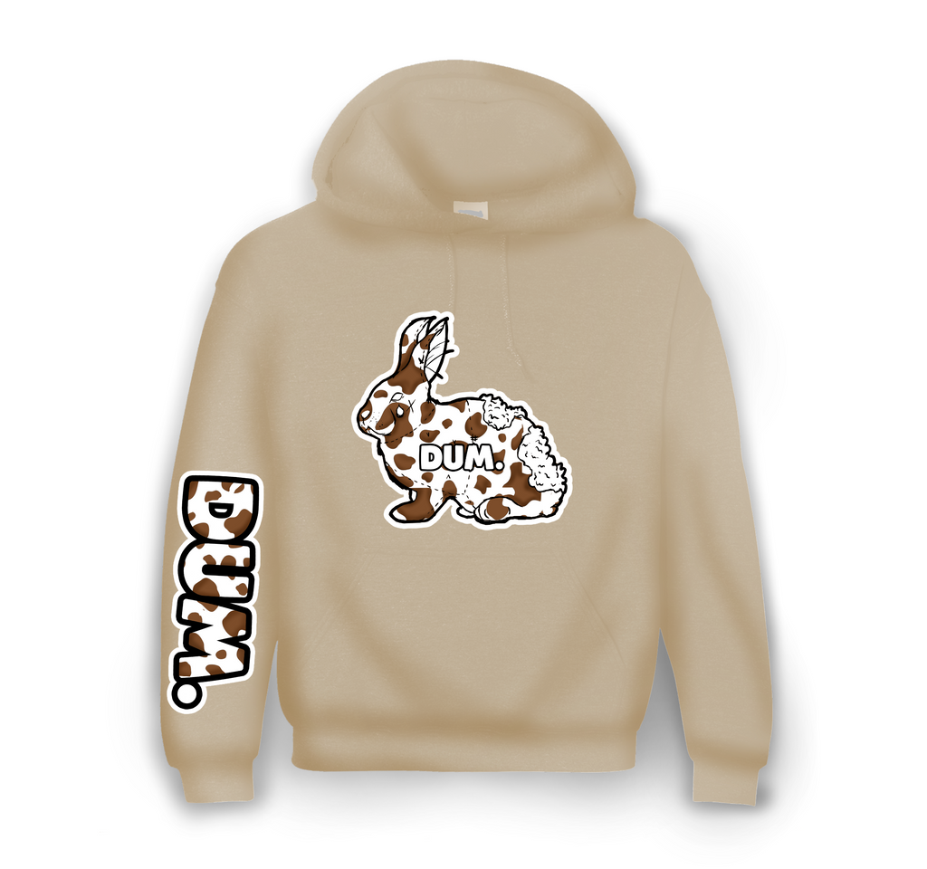 DUM WHITE AND BROWN COW CAMO HOODIE