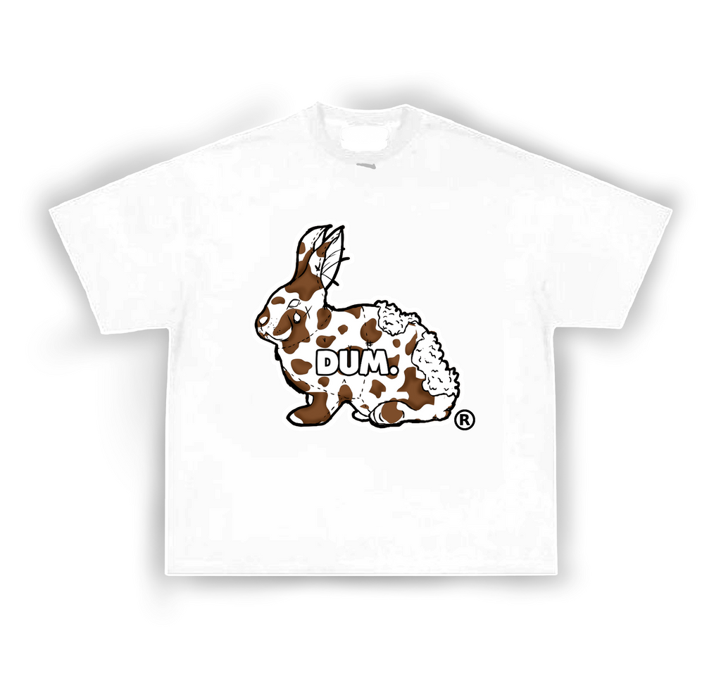 DUM WHITE AND BROWN COW CAMO SHIRT