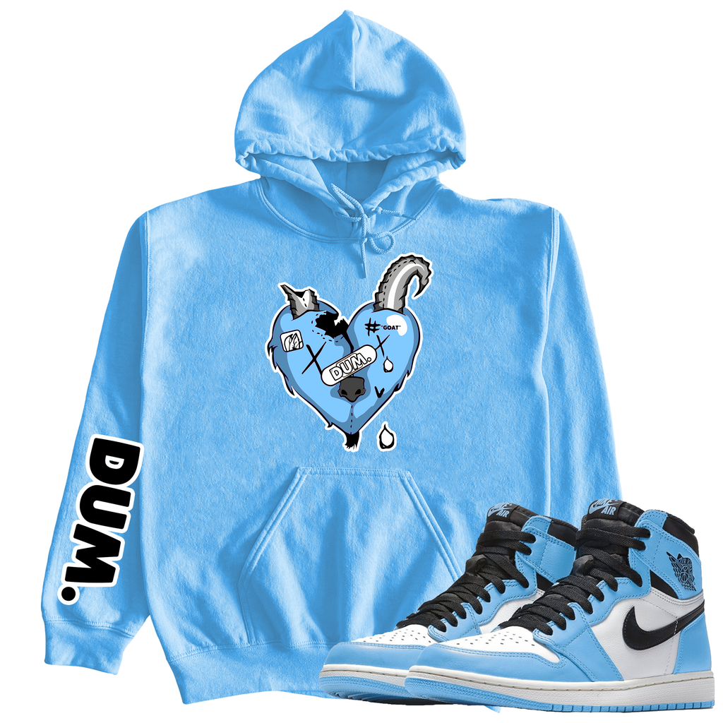DUM GOATLOVE X RETRO 1S UNIVERSITY BLUE HOODIE