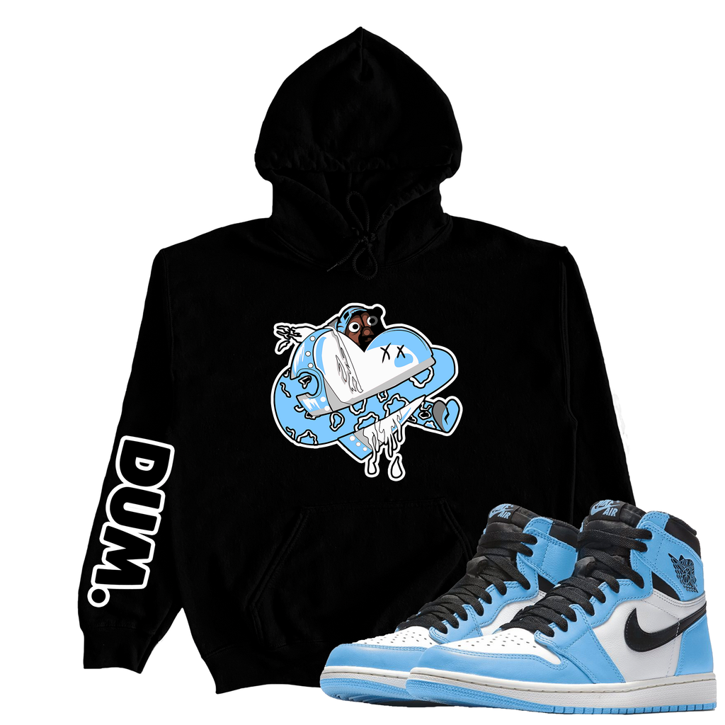 DUMLOVE X X RETRO 1S UNIVERSITY BLUE HOODIE