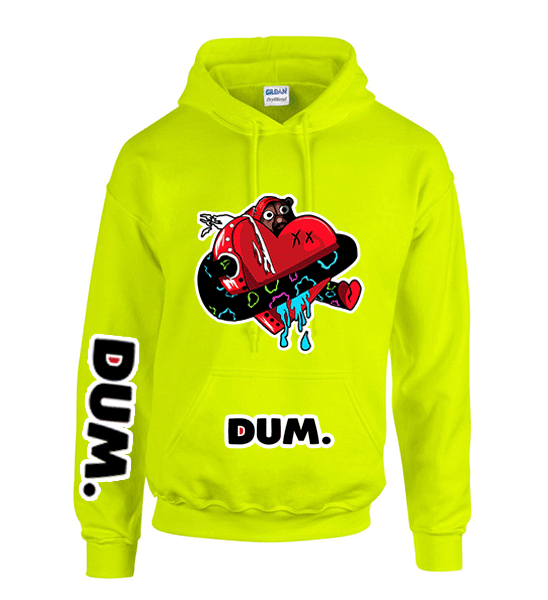 DUM LOVE GREEN NEON HOODIE